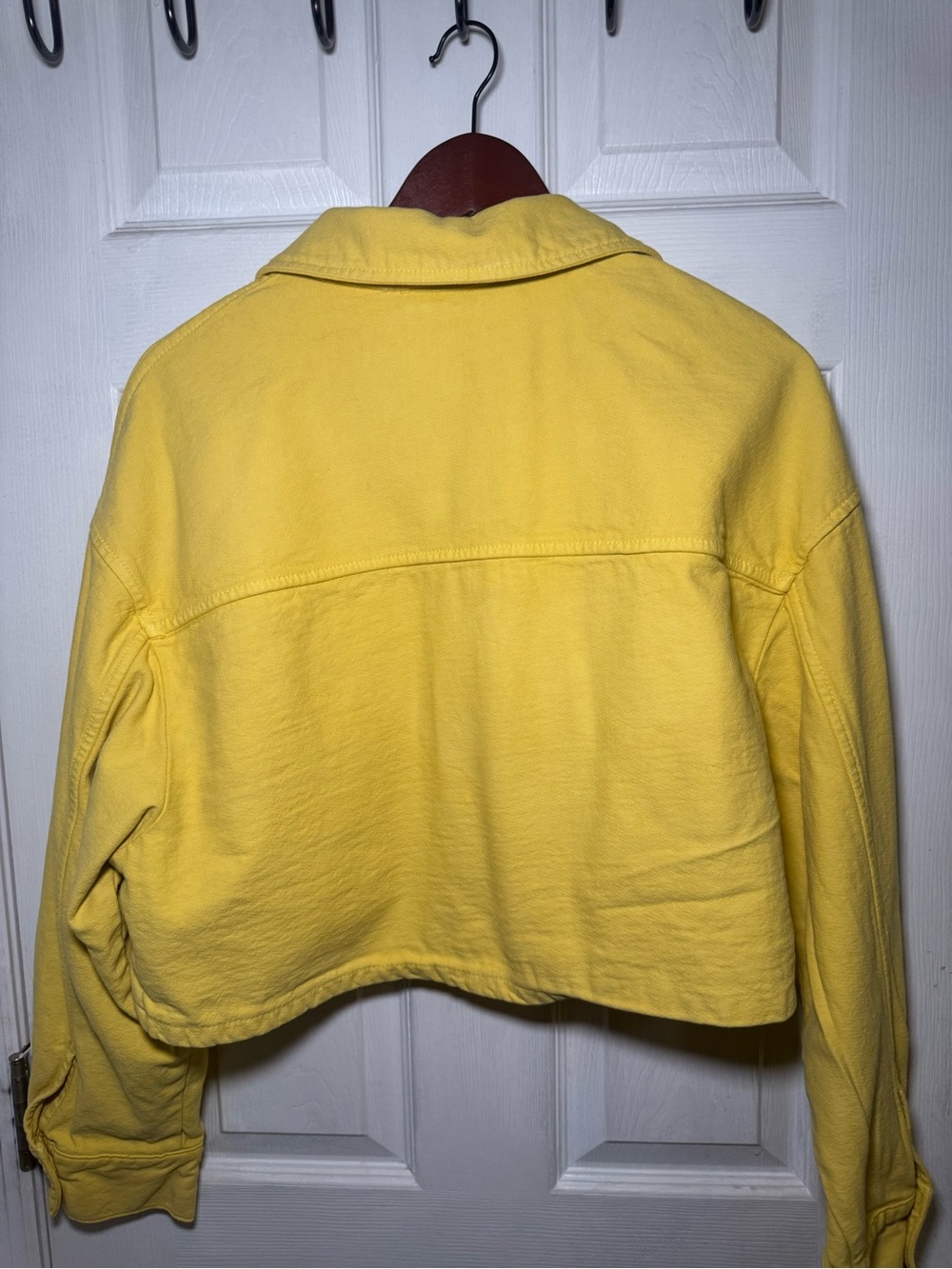 Zara Cropped Yellow Button-Front Denim Jacket - Picture 2 of 8